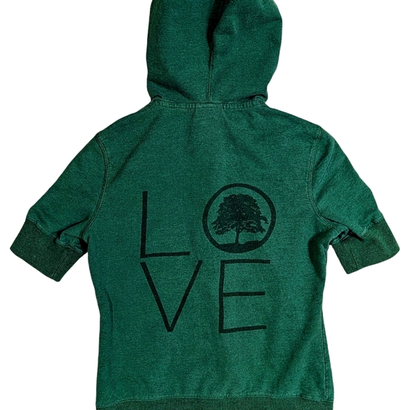 💚 Short Sleeve Green "LOVE" Hoodie - Picture 2 of 8